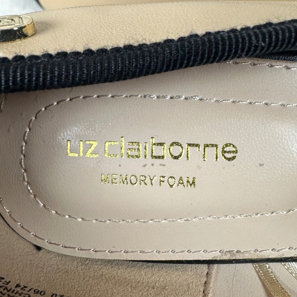Liz Claiborne Fredson Womens 9M Tan Black Cap Toe Block Heel Pumps Memory Foam - Picture 5 of 8